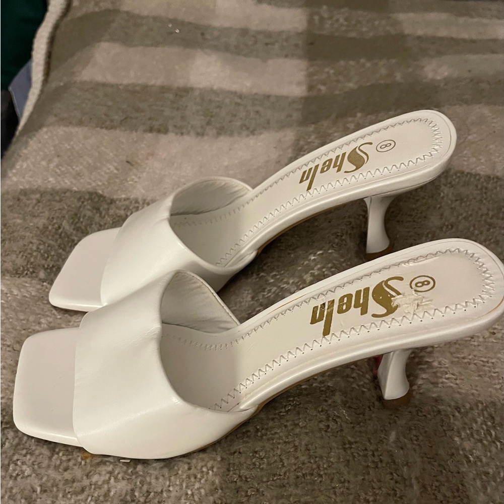 SHEIN white sandals heels